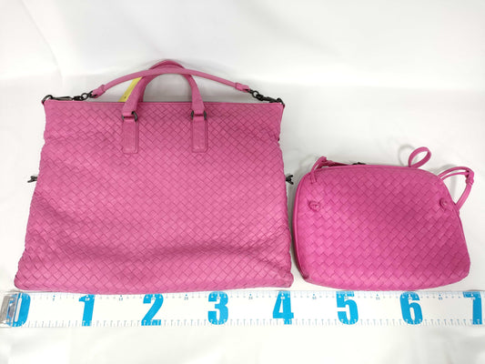 BOTTEGA VENETA Intrecciato Handbag 2-Way Shoulder Bag with Pouch
