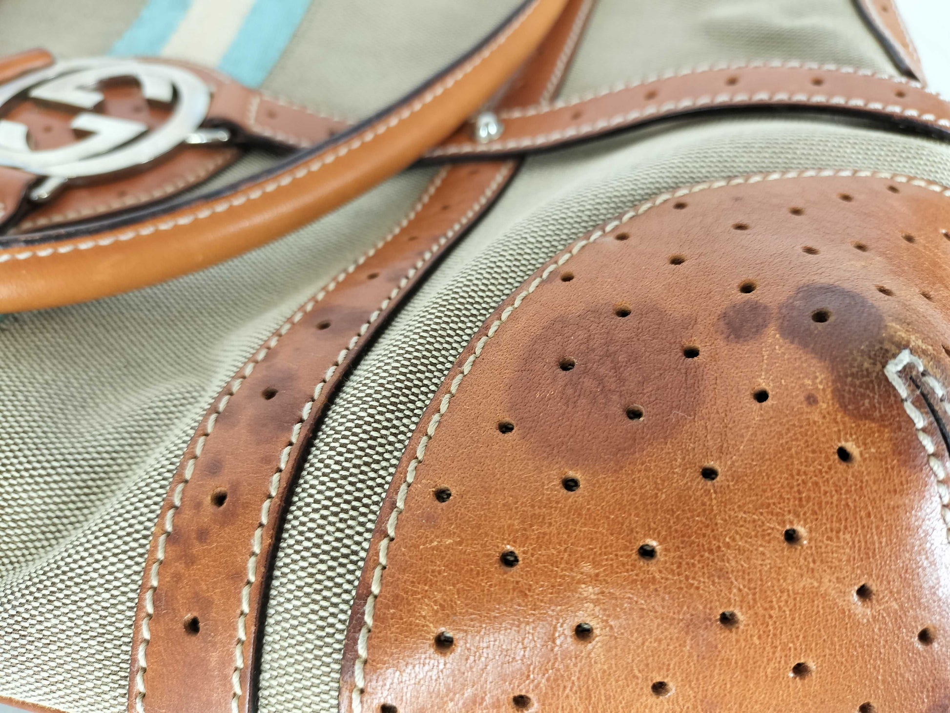 GUCCI GG Canvas Interlocking G Canvas and Leather Tote Bag 114887 205011 Tote Bag
