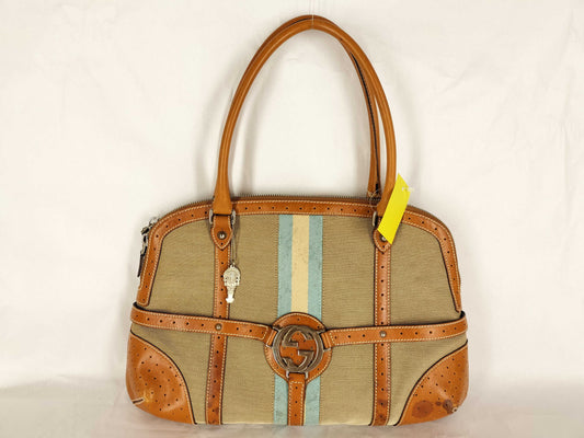 GUCCI GG Canvas Interlocking G Canvas and Leather Tote Bag 114887 205011 Tote Bag