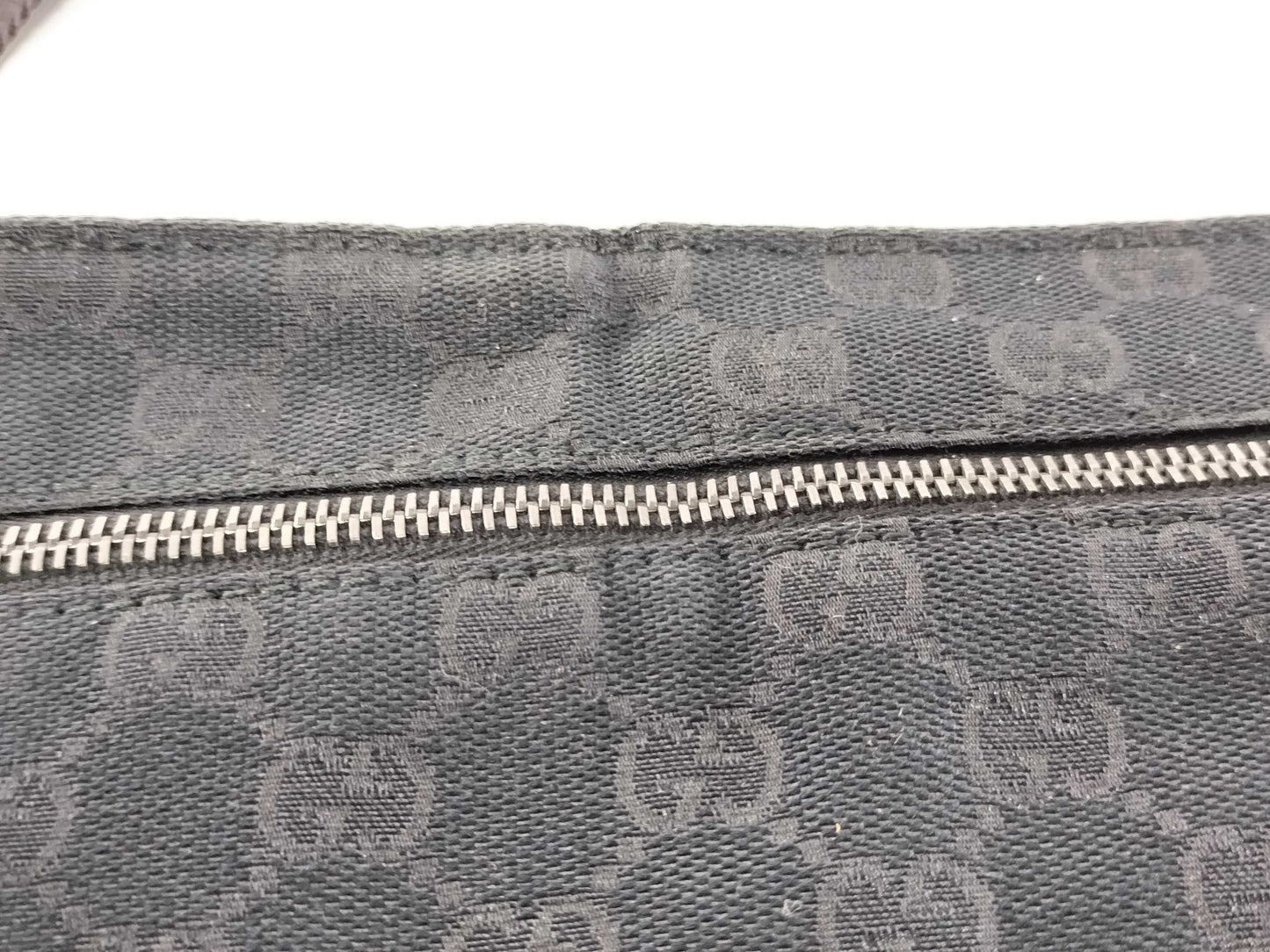 GUCCI GG Canvas Waist Pouch Body Bag Cotton Leather Waist Bag