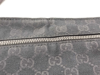 GUCCI GG Canvas Waist Pouch Body Bag Cotton Leather Waist Bag