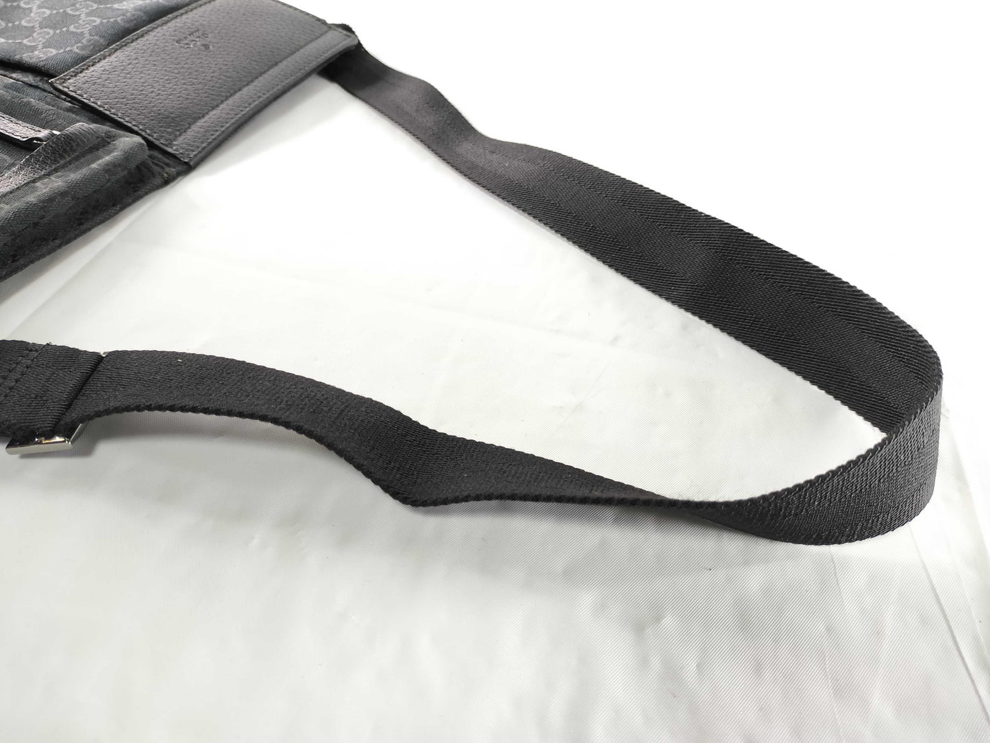 GUCCI GG Canvas Waist Pouch Body Bag Cotton Leather Waist Bag