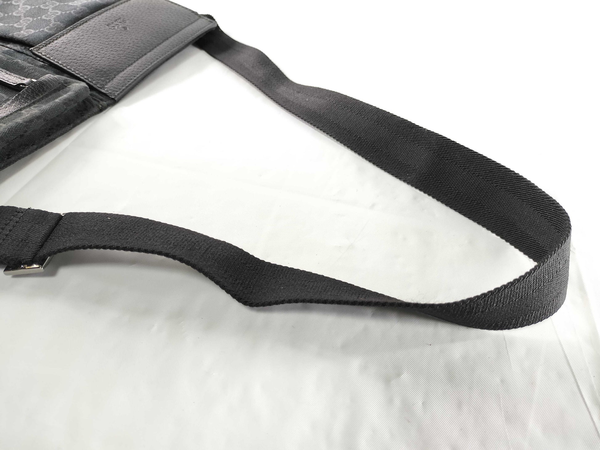 GUCCI GG Canvas Waist Pouch Body Bag Cotton Leather Waist Bag
