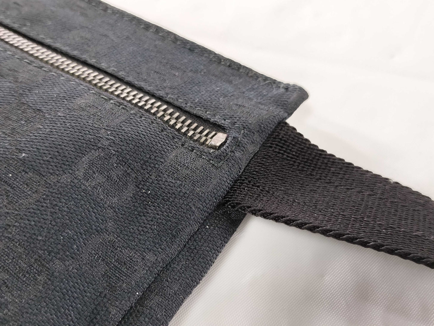 GUCCI GG Canvas Waist Pouch Body Bag Cotton Leather Waist Bag