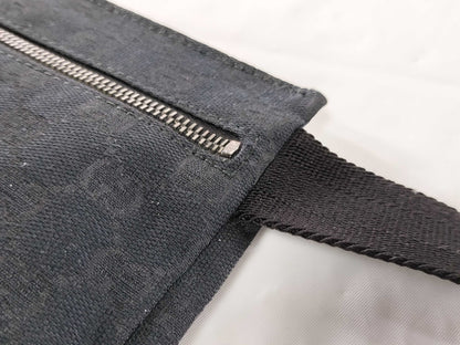 GUCCI GG Canvas Waist Pouch Body Bag Cotton Leather Waist Bag