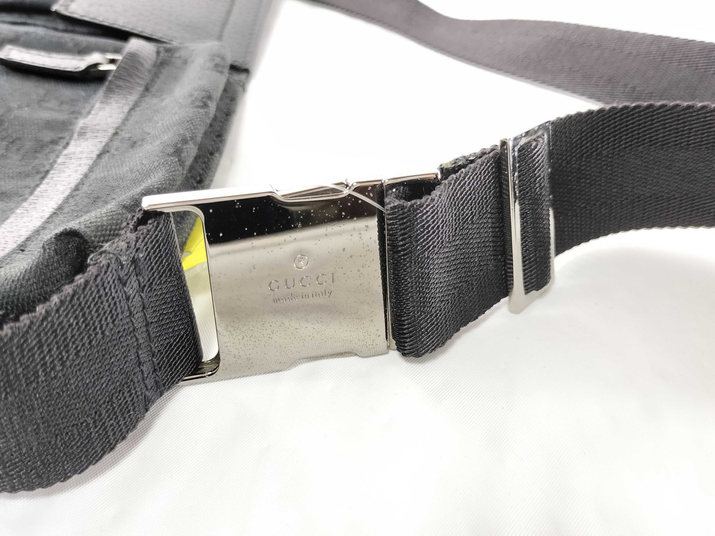 GUCCI GG Canvas Waist Pouch Body Bag Cotton Leather Waist Bag