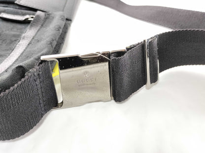 GUCCI GG Canvas Waist Pouch Body Bag Cotton Leather Waist Bag