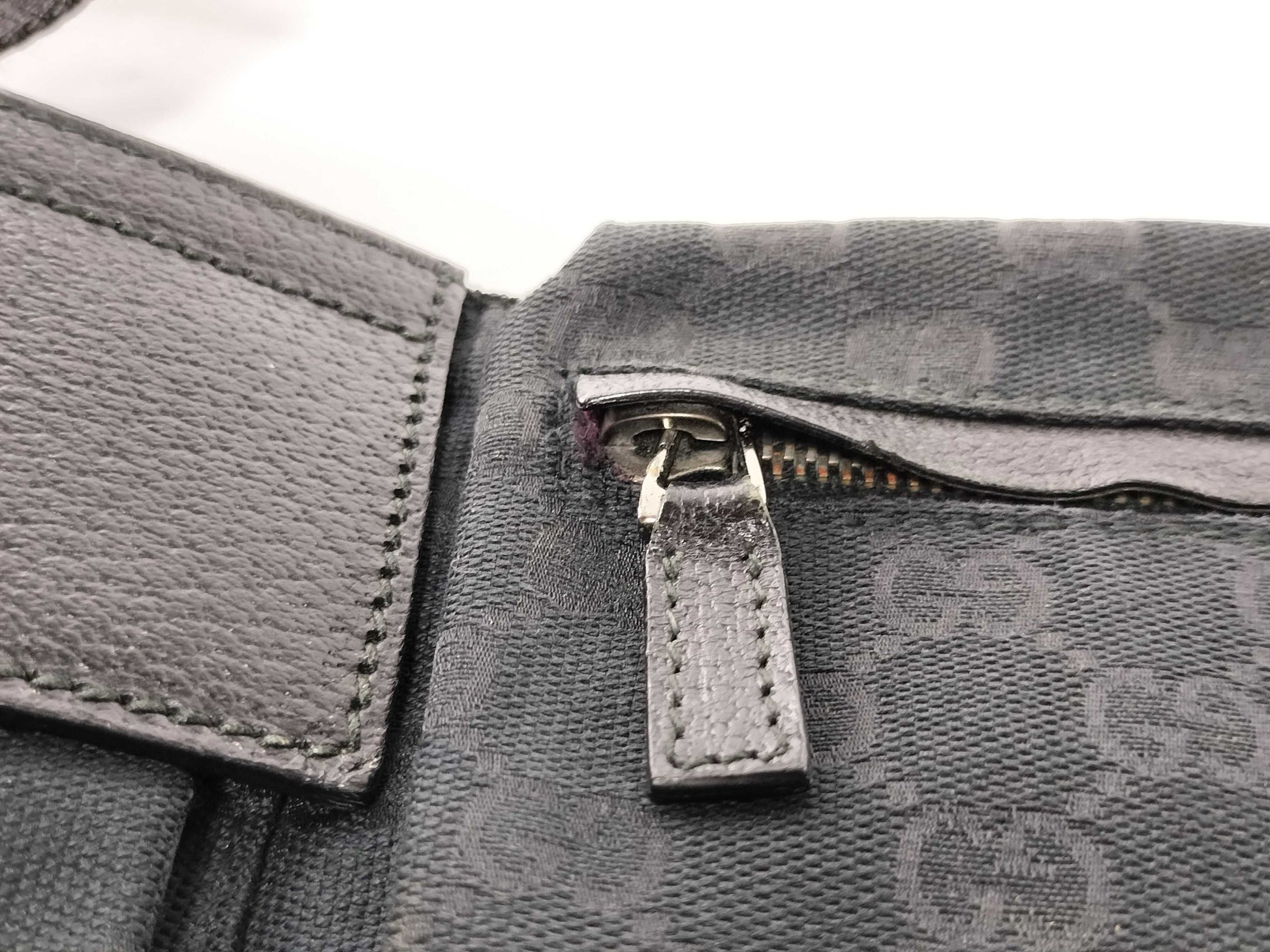 GUCCI GG Canvas Waist Pouch Body Bag Cotton Leather Waist Bag