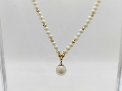 Pearl diameter: approx. 3.3mm, Akoya pearl diameter: approx. 7.0mm, K18/METAL, 7.8g, Necklace 