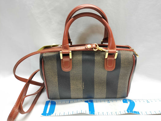 FENDI Pecan Print Mini Boston Bag