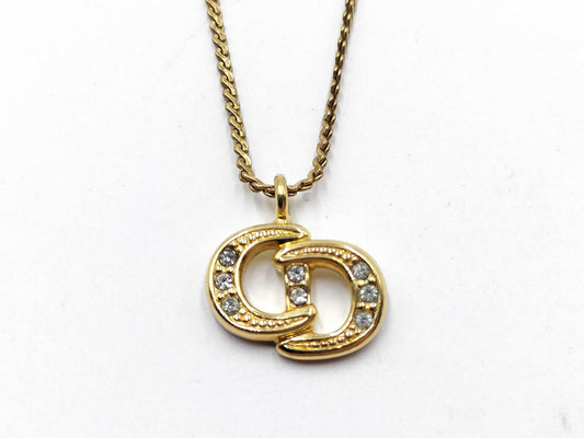 Dior logo rhinestone necklace