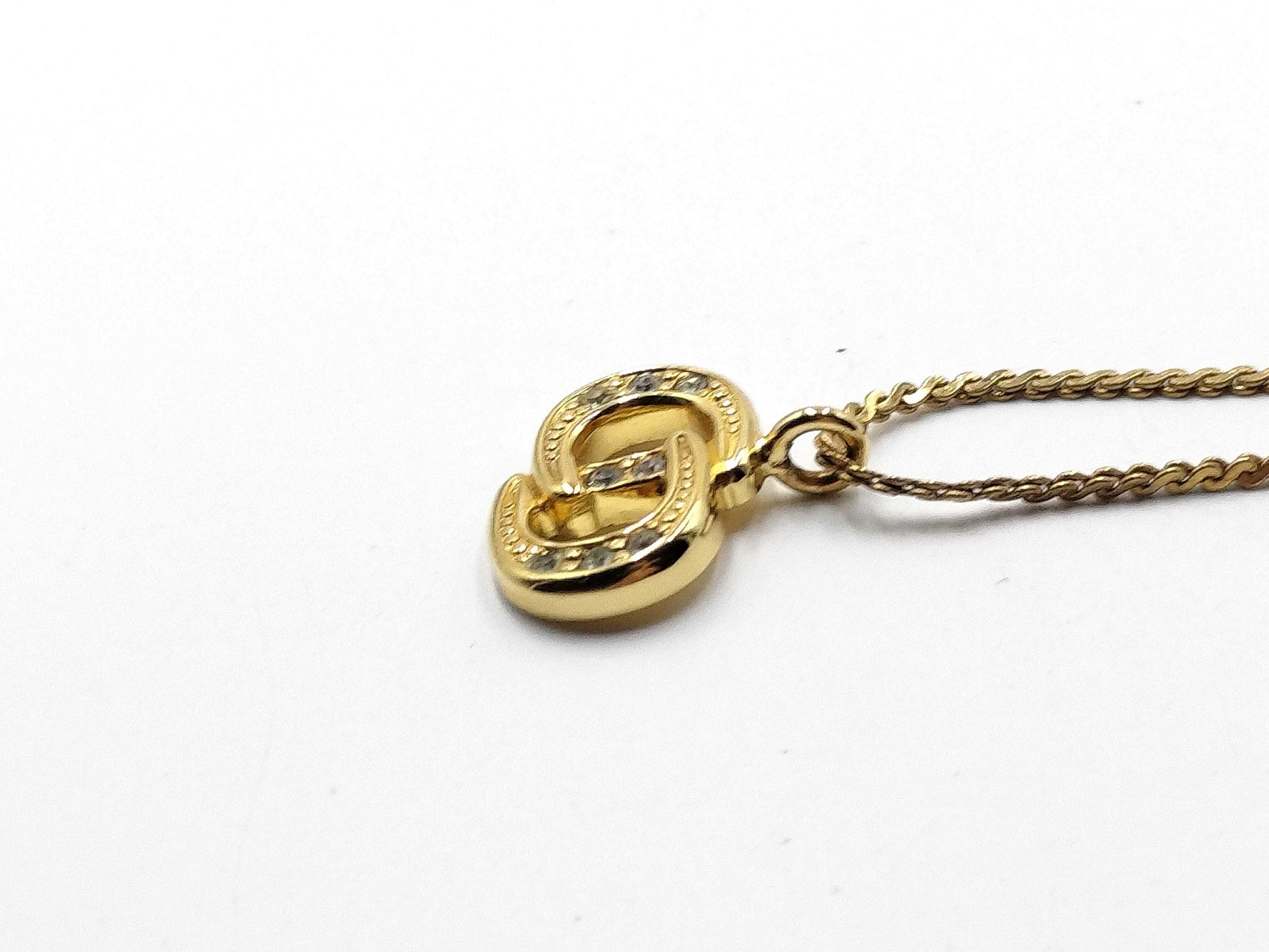 Dior logo rhinestone necklace