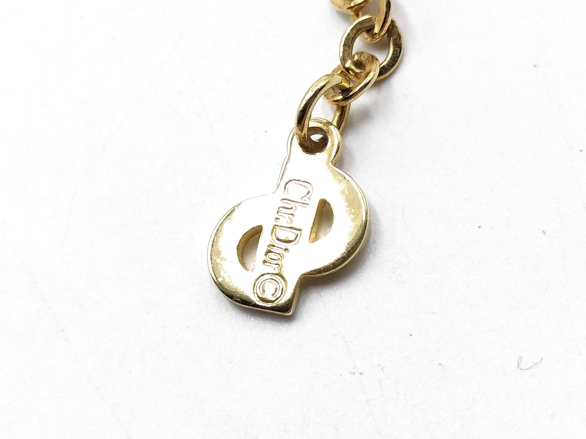 Dior logo rhinestone necklace