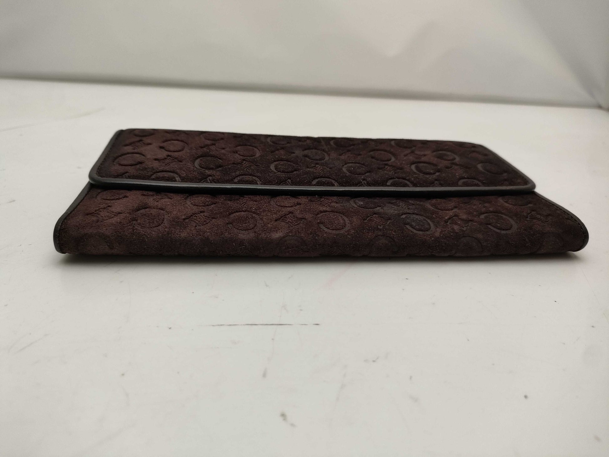 CELINE Long Wallet Suede Brown Wallet