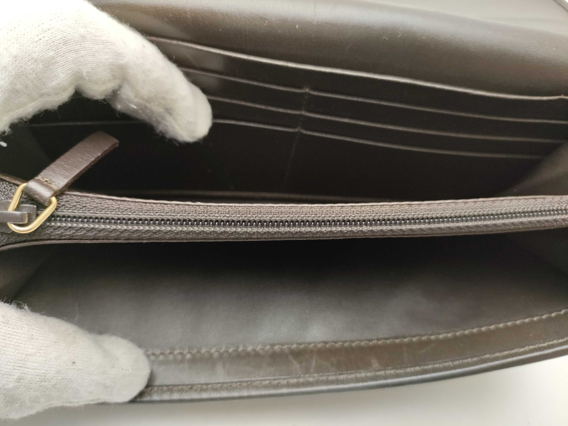 CELINE Long Wallet Suede Brown Wallet