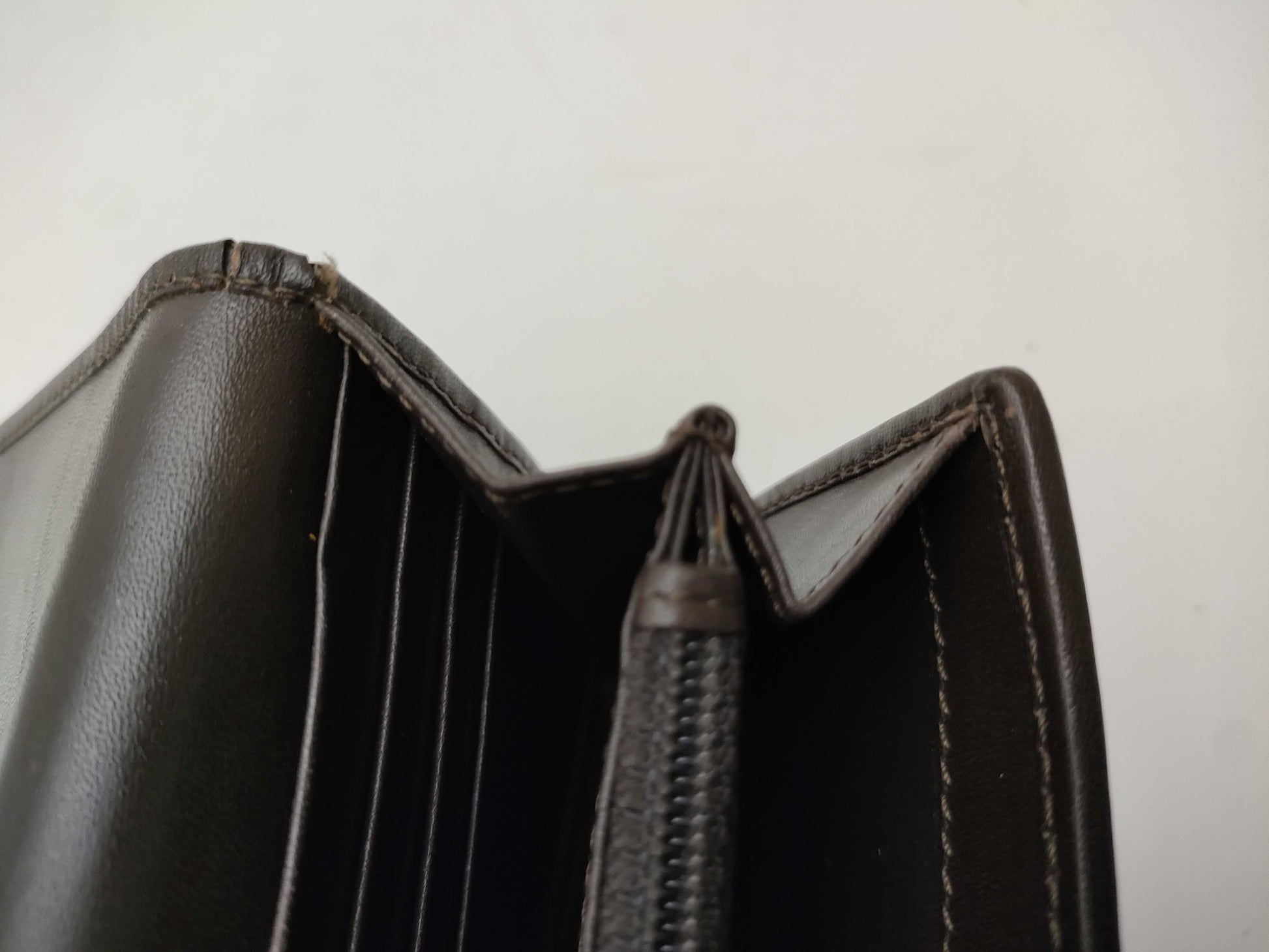 CELINE Long Wallet Suede Brown Wallet