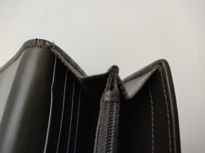 CELINE Long Wallet Suede Brown Wallet