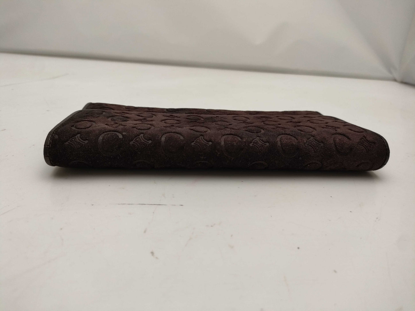 CELINE Long Wallet Suede Brown Wallet
