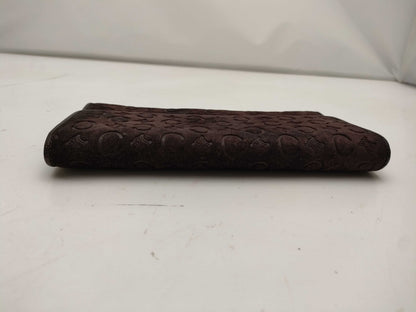 CELINE Long Wallet Suede Brown Wallet