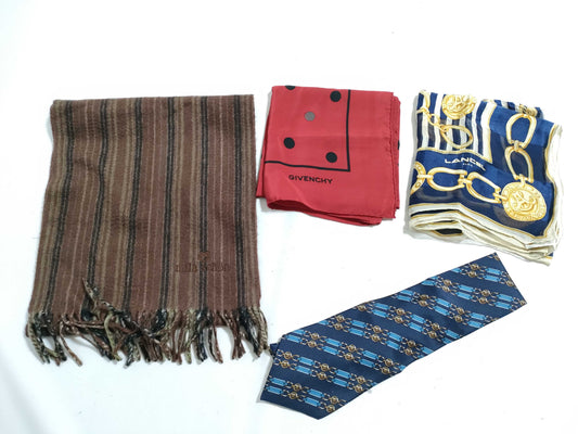 CELINE Macadam hardware pattern / Mila Schon 100% cashmere unused scarf / Givenchy scarf etc.