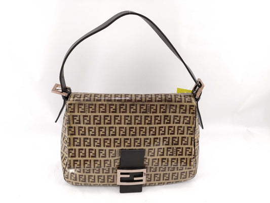 FENDI Zucca pattern enamel patent leather handbag