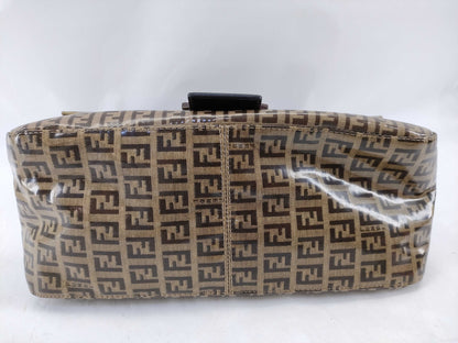 FENDI Zucca pattern enamel patent leather handbag