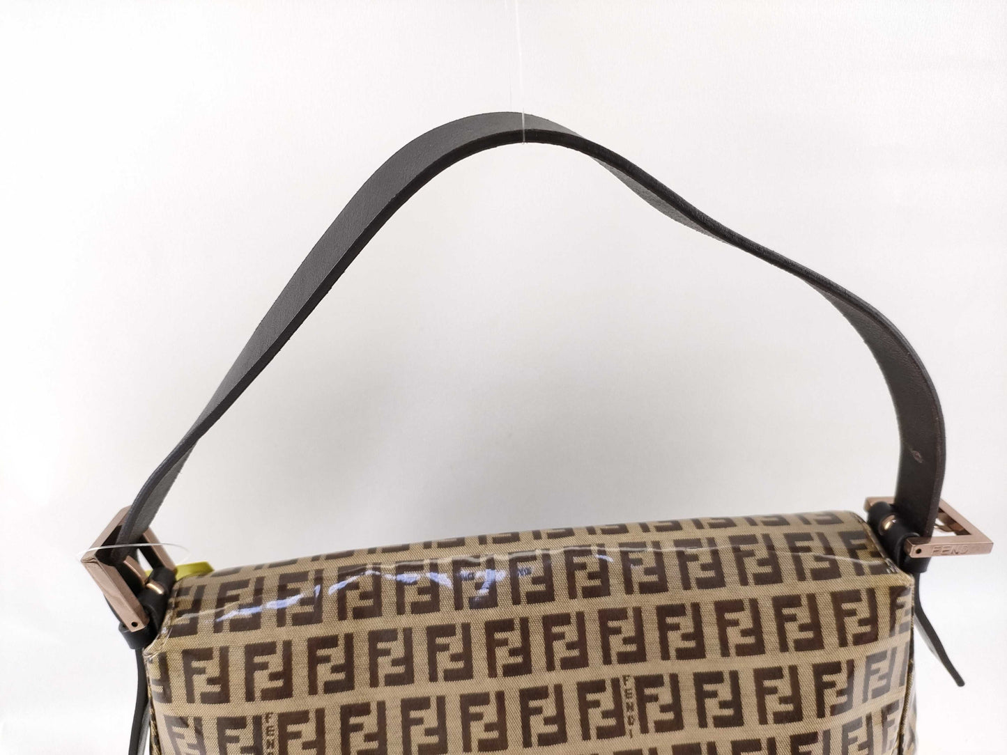 FENDI Zucca pattern enamel patent leather handbag