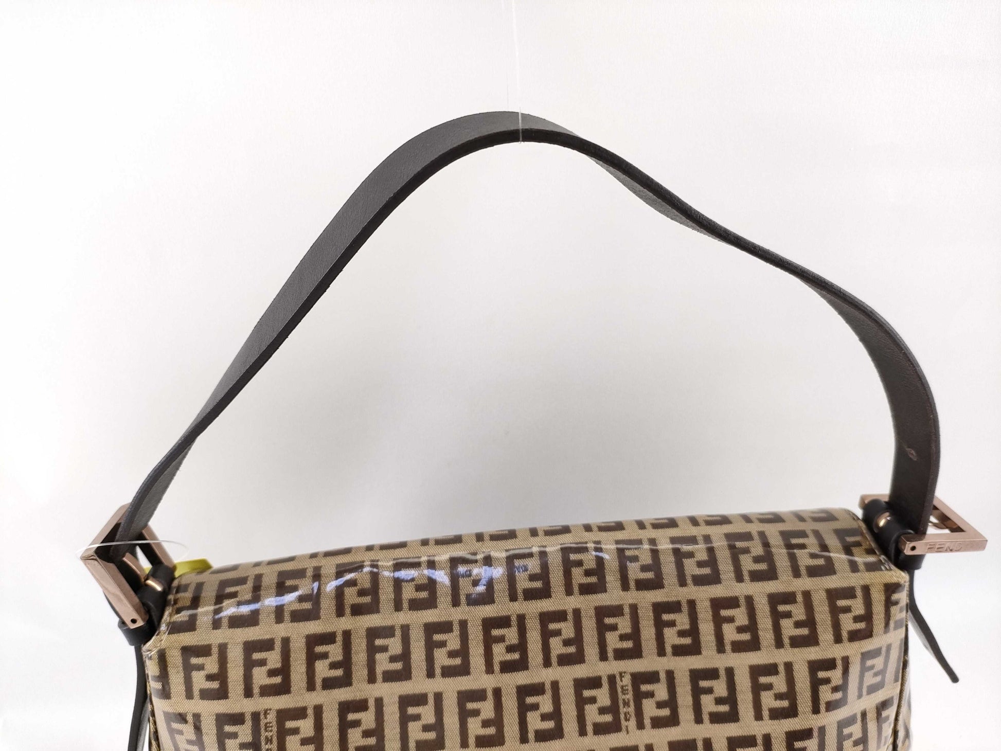 FENDI Zucca pattern enamel patent leather handbag