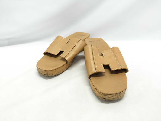 HERMES Izmir H ​​logo leather sandals