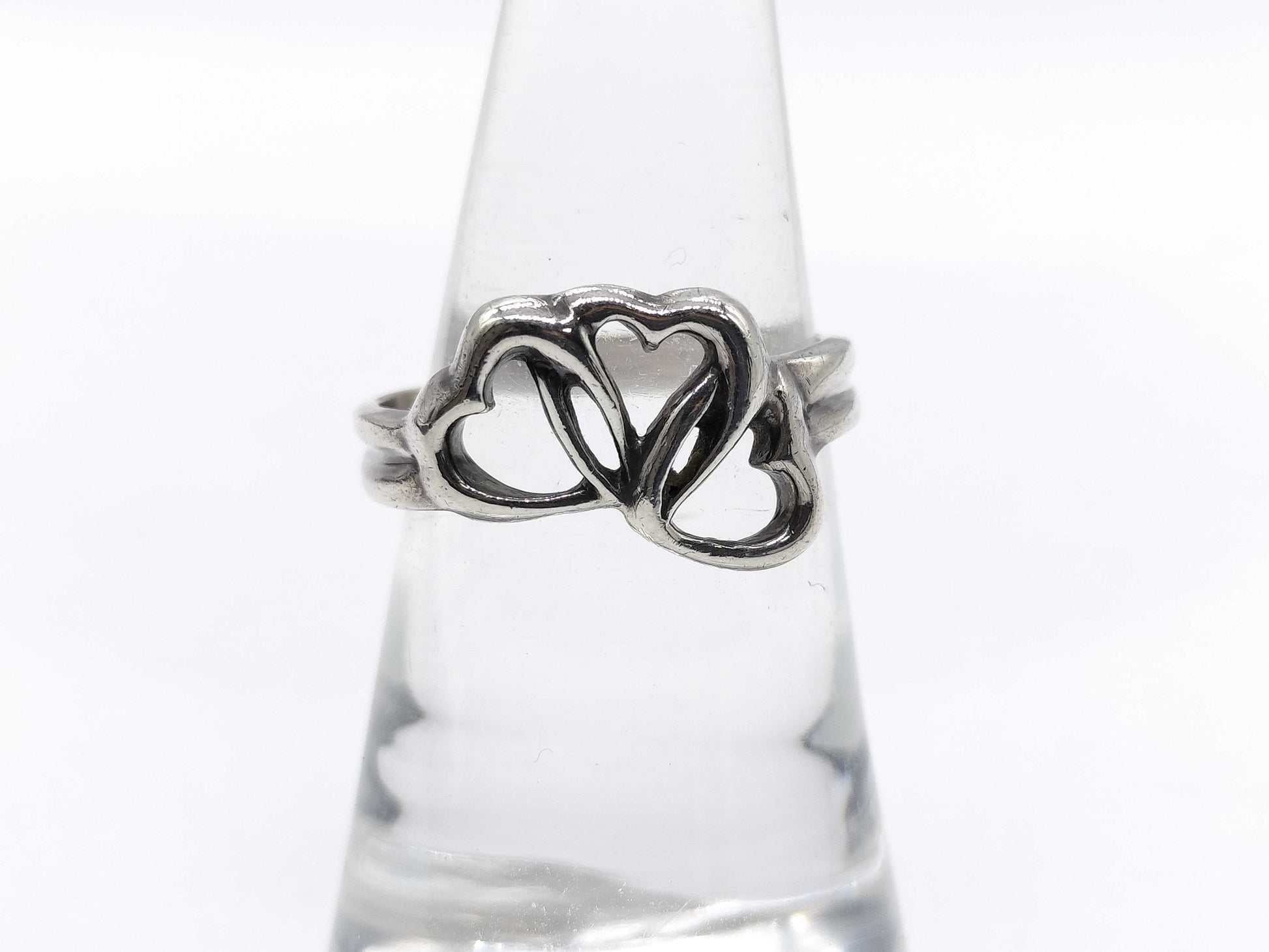 Tiffany & Co. Triple Heart Ring, Sterling Silver, 3.0g