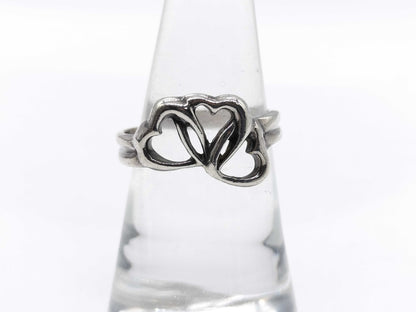 Tiffany & Co. Triple Heart Ring, Sterling Silver, 3.0g