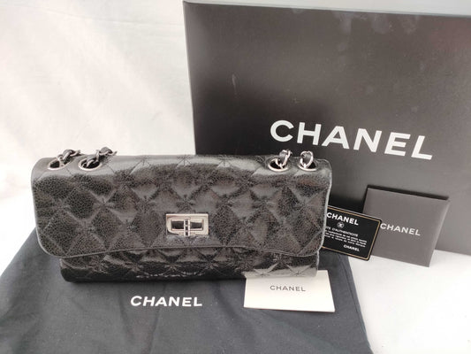 CHANEL [With sticker and card] Series 1 Enamel Matelasse 2.55 Shoulder Bag in Excellent Condition