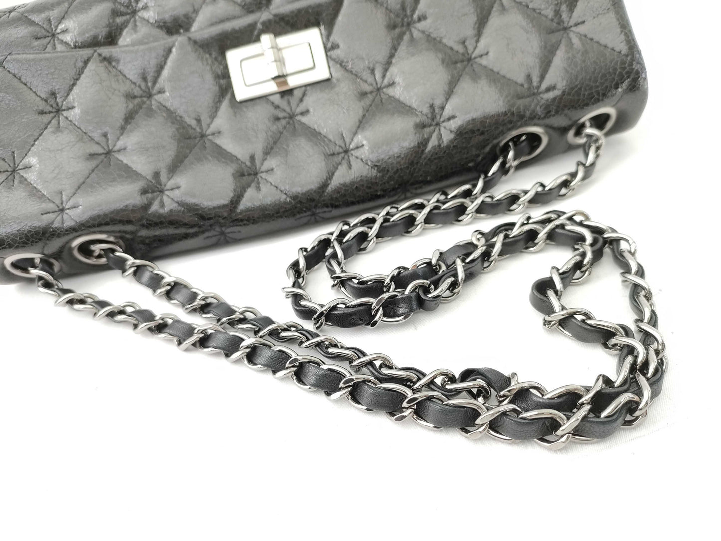 CHANEL [With sticker and card] Series 1 Enamel Matelasse 2.55 Shoulder Bag in Excellent Condition