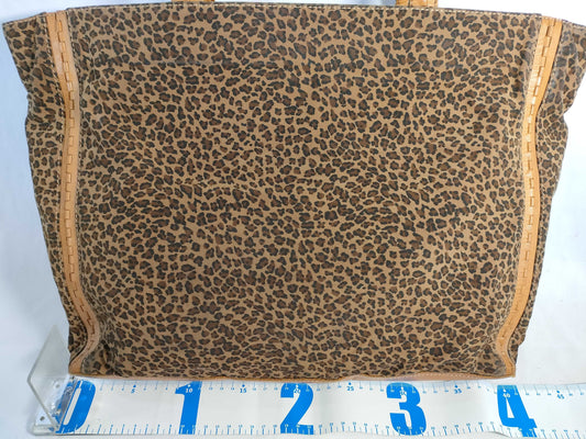 BOTTEGA VENETA Leopard Print Tote Bag in Canvas and Leather