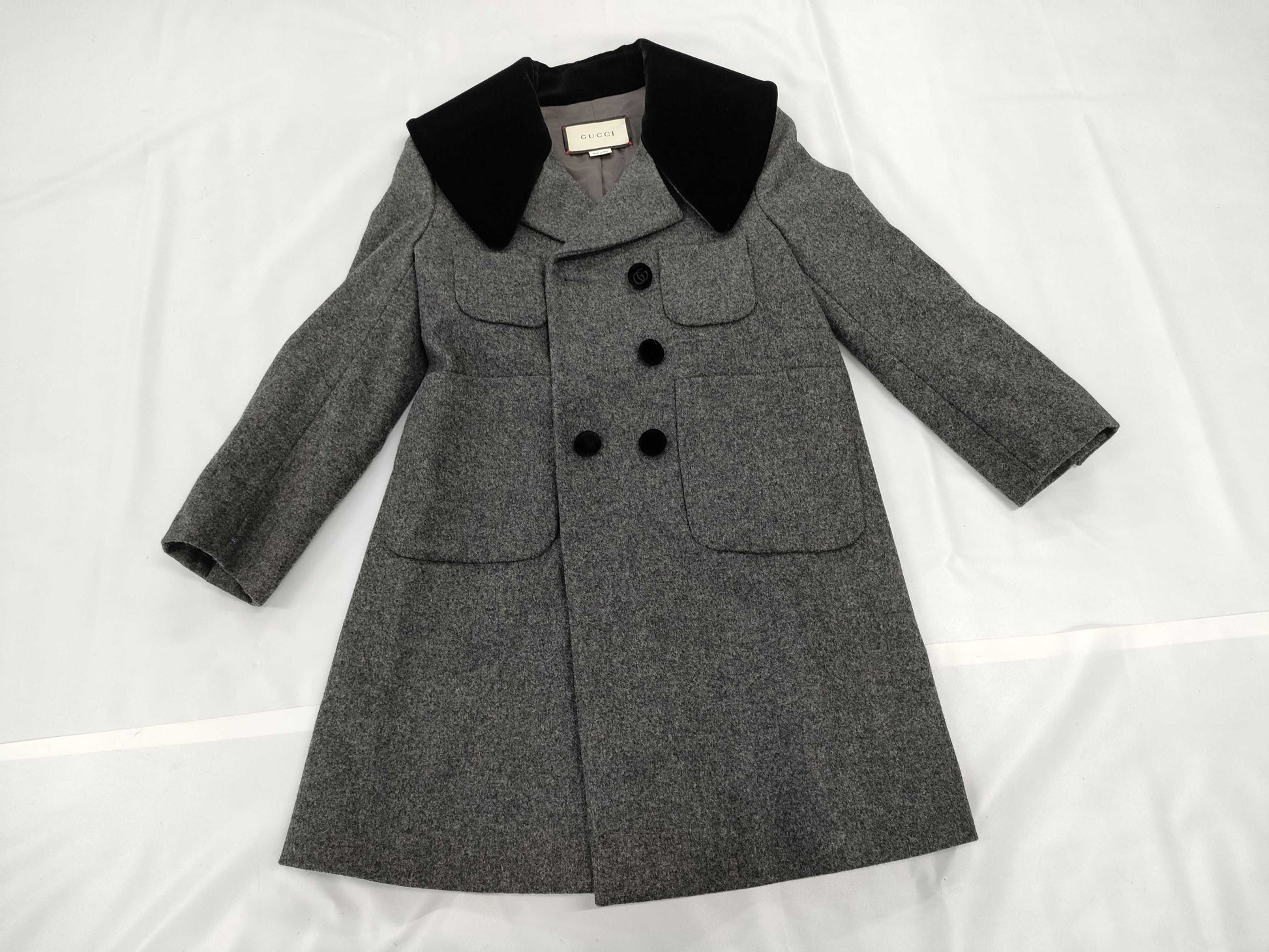 GUCCI Velvet Collar Double-Breasted Coat Size 36