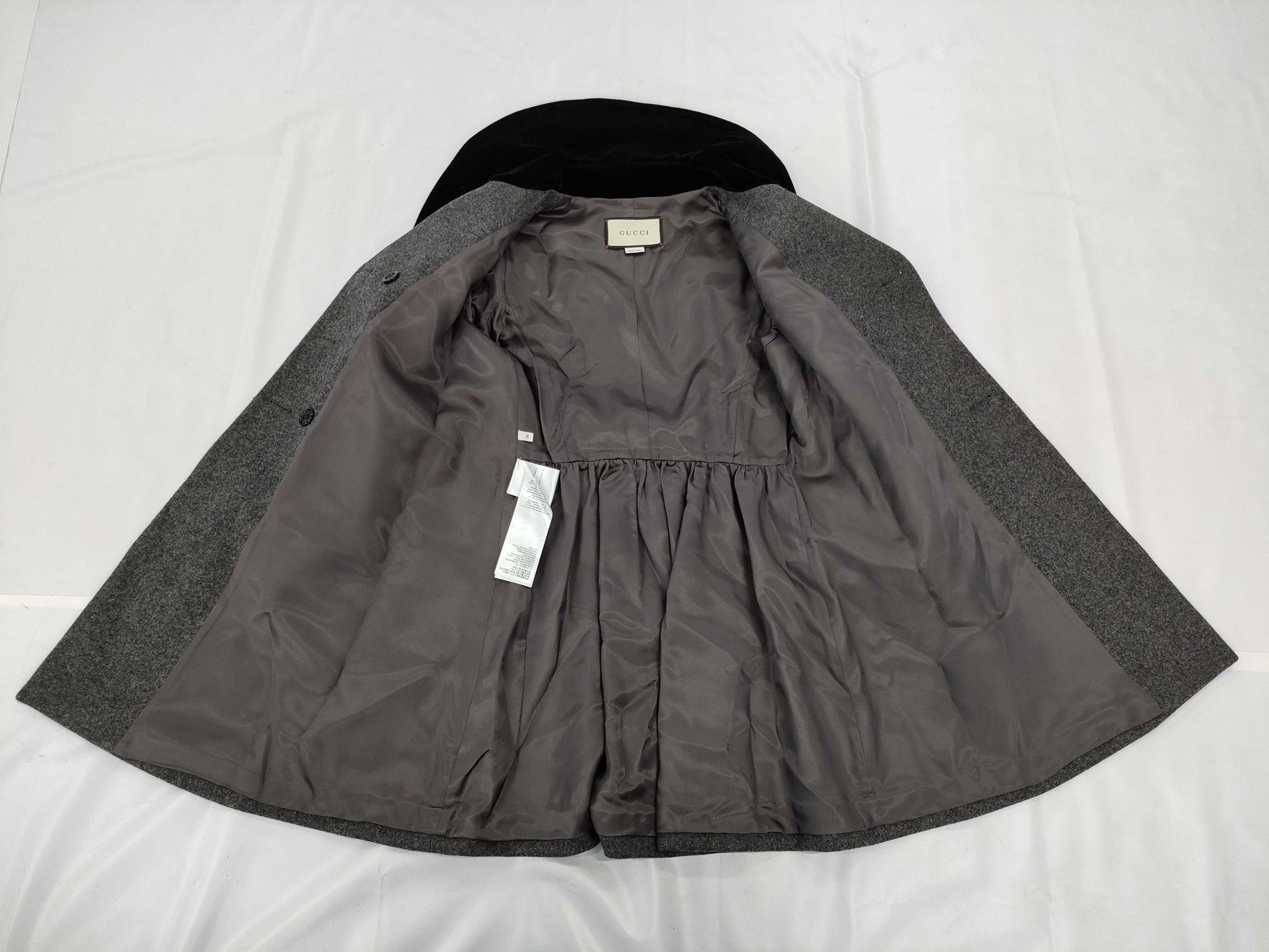 GUCCI Velvet Collar Double-Breasted Coat Size 36