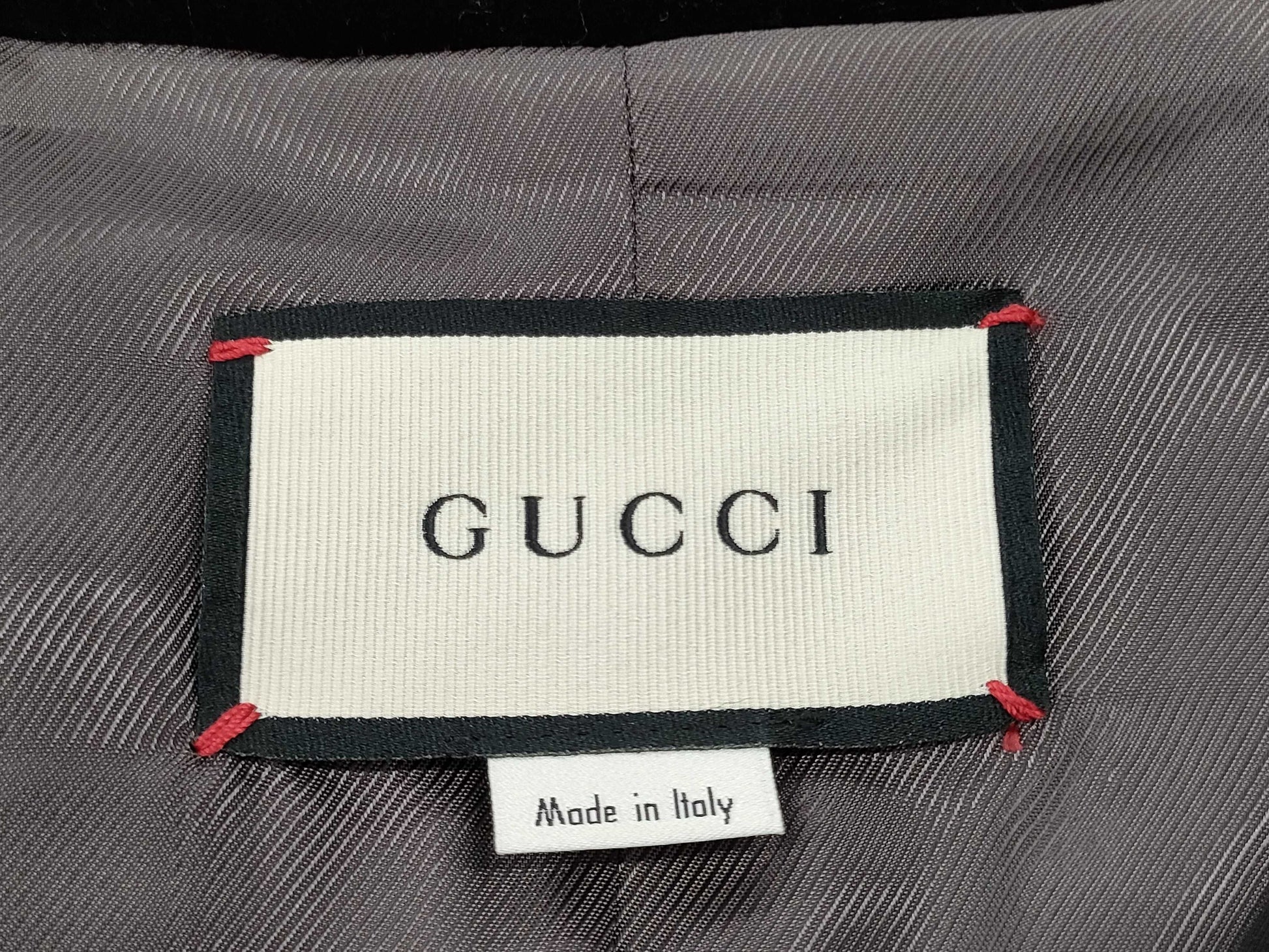 GUCCI Velvet Collar Double-Breasted Coat Size 36