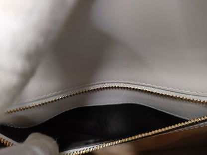 GUCCI White x Navy x Bordeaux Leather Handbag 421882 525040