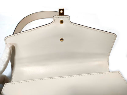 GUCCI White x Navy x Bordeaux Leather Handbag 421882 525040