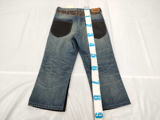 COMME des GARÇONS Junya Wool-trimmed Denim Pants with Leather Pockets AD2019