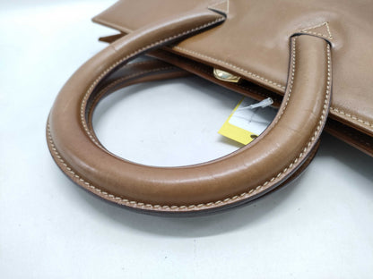 BALLY Full Leather Brown Handbag with Suede Sides