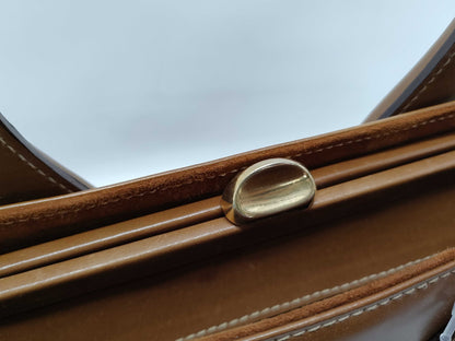 BALLY Full Leather Brown Handbag with Suede Sides