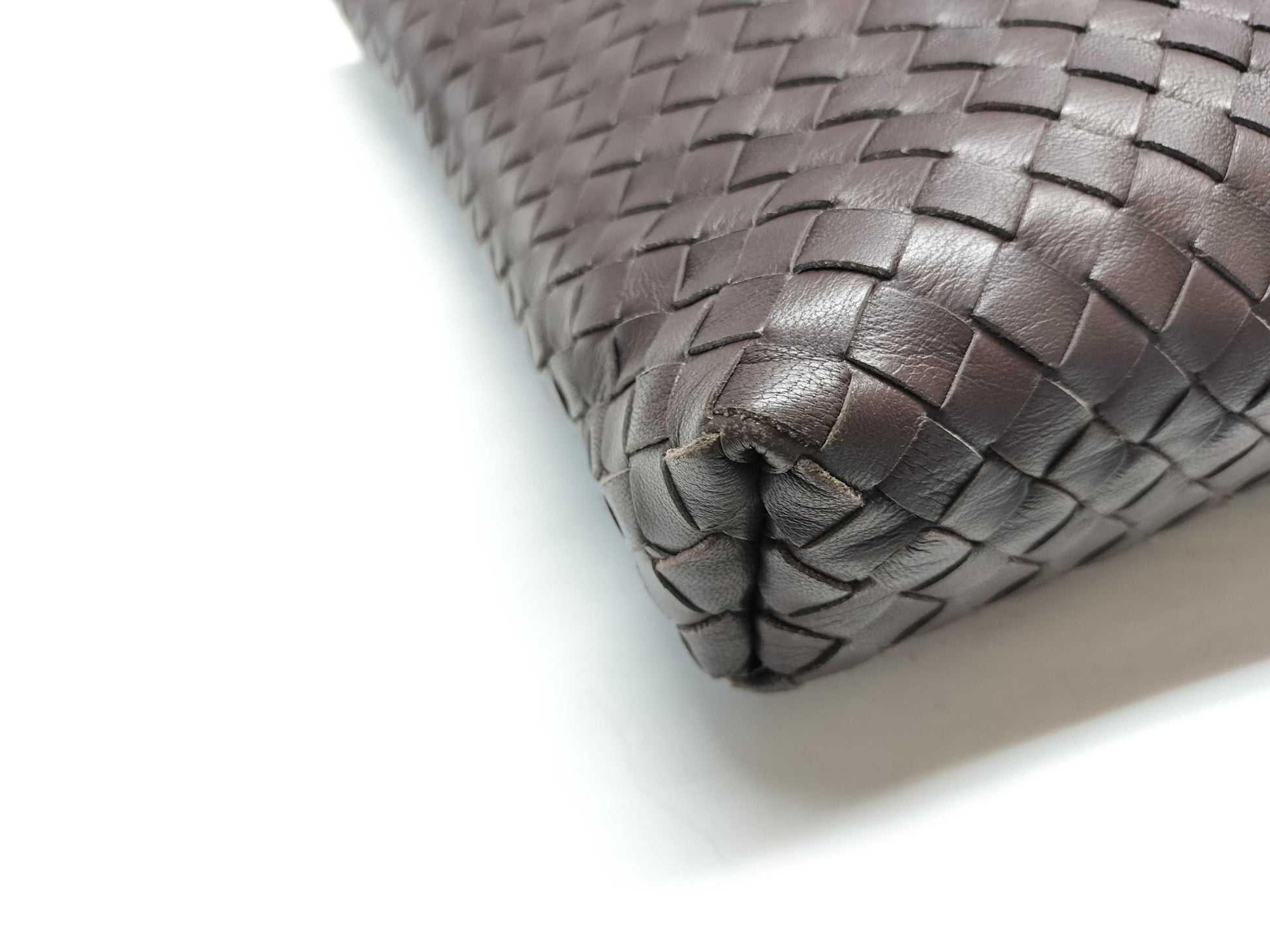 BOTTEGA VENETA Intrecciato Shoulder Bag/Brown/Vintage