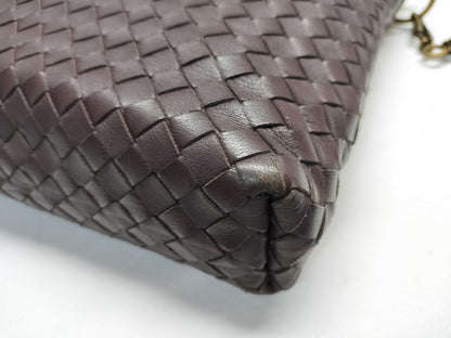 BOTTEGA VENETA Intrecciato Shoulder Bag/Brown/Vintage