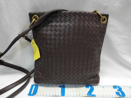 BOTTEGA VENETA Intrecciato Shoulder Bag/Brown/Vintage