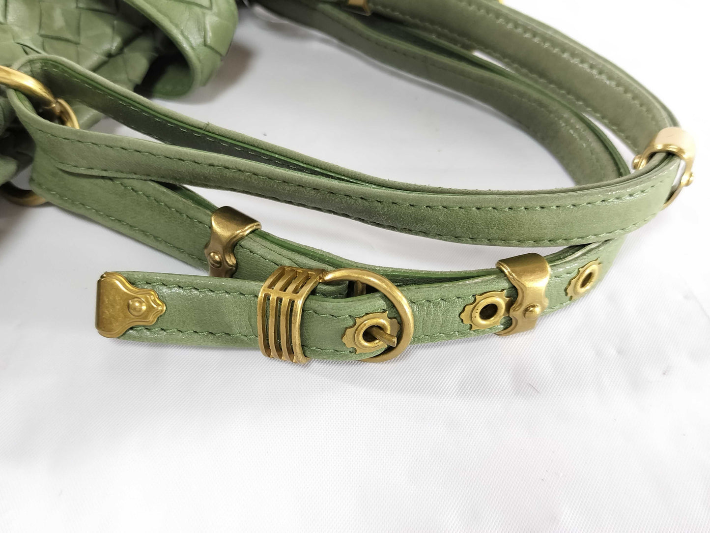 BOTTEGA VENETA Intrecciato Lock Intrecciato Hand/Moss Green Tote Bag