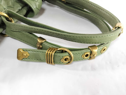 BOTTEGA VENETA Intrecciato Lock Intrecciato Hand/Moss Green Tote Bag