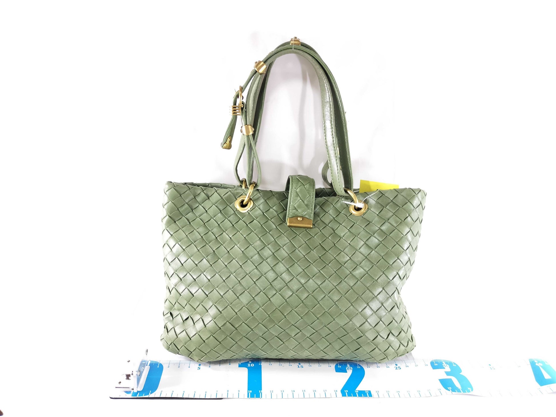 BOTTEGA VENETA Intrecciato Lock Intrecciato Hand/Moss Green Tote Bag