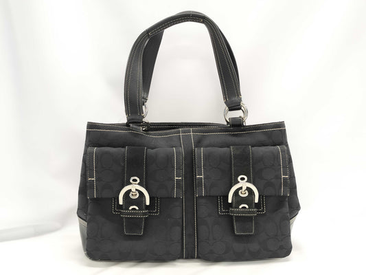 COACH Signature Canvas One-Shoulder Tote Bag