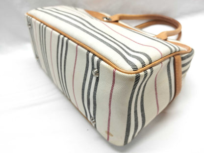 BURBERRY Canvas Nova Check Border Handbag